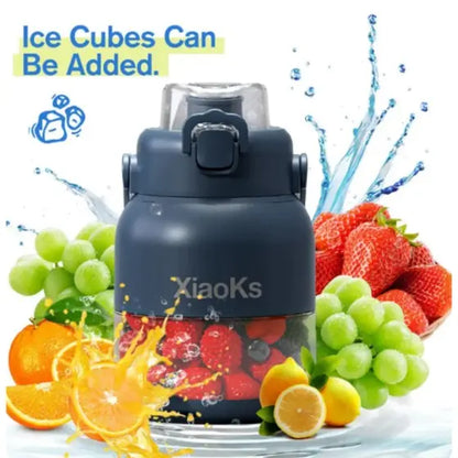 BPA-Free Electric Citrus Juicer with 45.7 Oz Capacity, Straw, Two Lids, and Portable Blender for Smoothies, Shakes, Food Preparation, and Frozen Blending - Outdoorfun