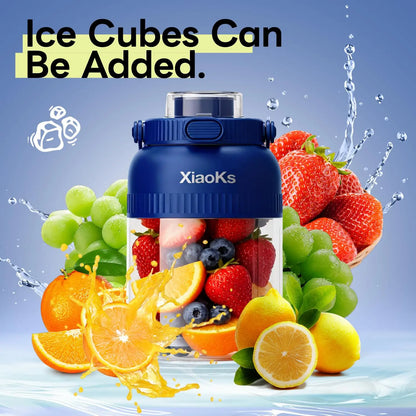 BPA-Free Electric Citrus Juicer with 45.7 Oz Capacity, Straw, Two Lids, and Portable Blender for Smoothies, Shakes, Food Preparation, and Frozen Blending - Outdoorfun