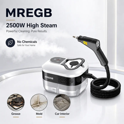 MREGB Portable High-Temperature Handheld Steam Cleaner for Deep Cleaning with Accessories - Ideal for Car Detailing, Kitchen Grease, Bathroom Tiles, and Multi-Surface Home Use
