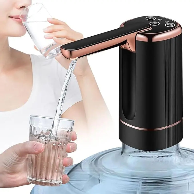 5-Gallon Electric Water Dispenser Pump – Rechargeable, Foldable Design with Type-C Compatibility, Includes 2 Silicone Hoses and Stainless Steel Weight Sinker for Home, Office, and Camping Use
