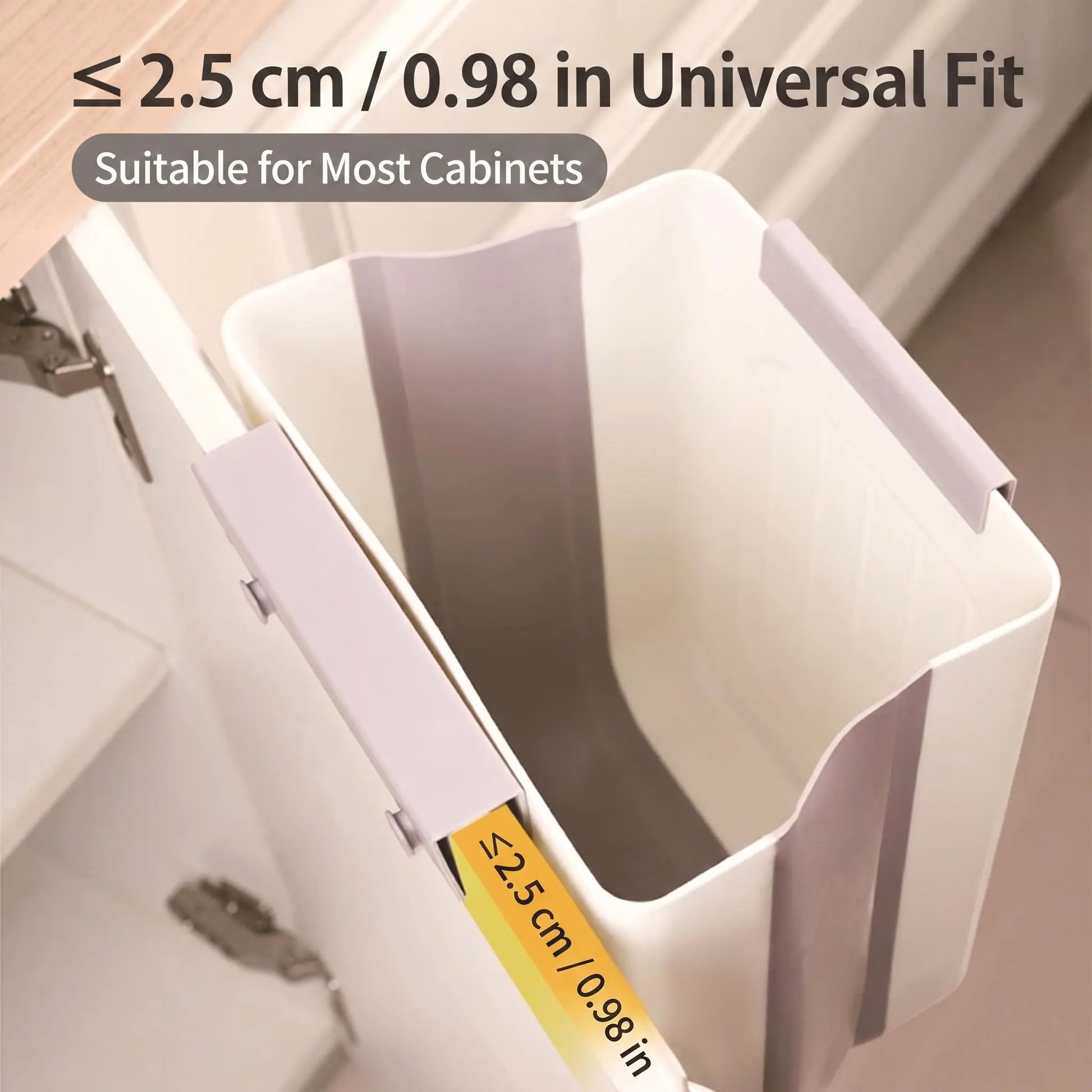 Collapsible Hanging Kitchen Trash Can - Foldable Cabinet Garbage Bin for Countertop and Bathroom (11L)