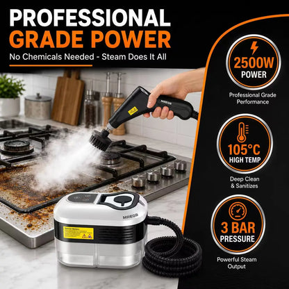 MREGB Portable High-Temperature Handheld Steam Cleaner for Deep Cleaning with Accessories - Ideal for Car Detailing, Kitchen Grease, Bathroom Tiles, and Multi-Surface Home Use