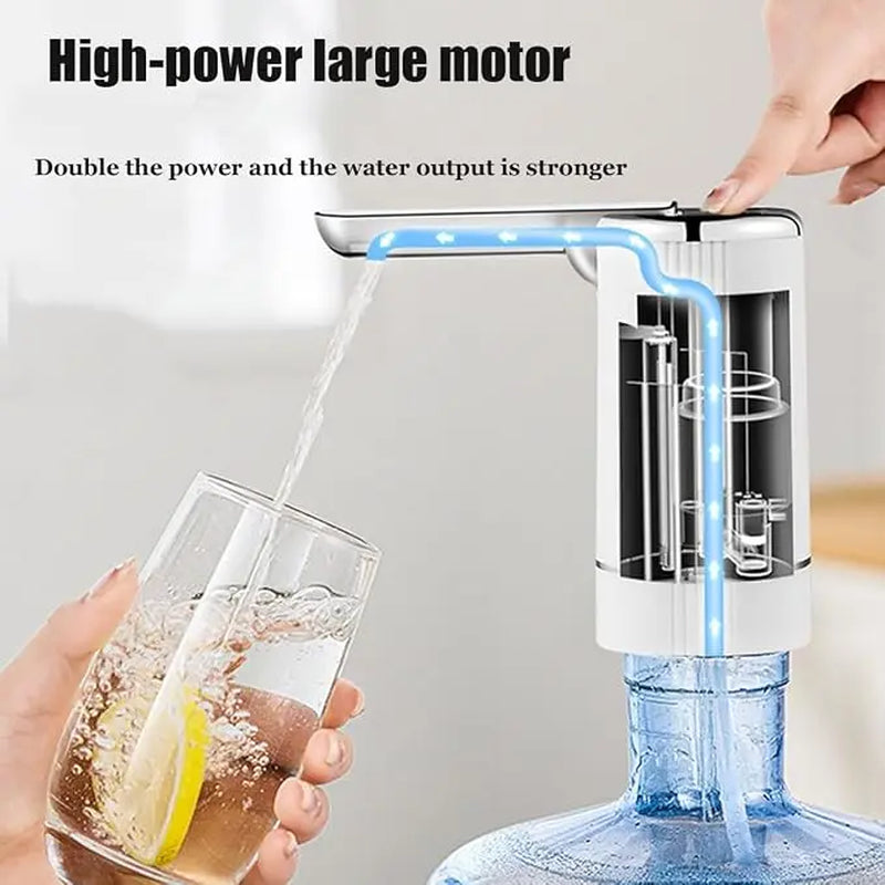 5-Gallon Electric Water Dispenser Pump – Rechargeable, Foldable Design with Type-C Compatibility, Includes 2 Silicone Hoses and Stainless Steel Weight Sinker for Home, Office, and Camping Use