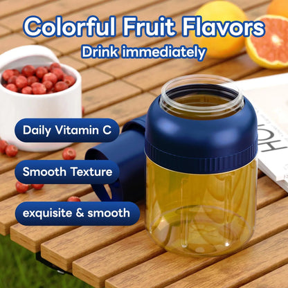 BPA-Free Electric Citrus Juicer with 45.7 Oz Capacity, Straw, Two Lids, and Portable Blender for Smoothies, Shakes, Food Preparation, and Frozen Blending - Outdoorfun