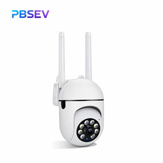 PBSEV 1080P Pan Tilt Panoramic HD Surveillance Camera with AI Human Detection, Color Night Vision, Two-Way Audio, Bluetooth & Wi-Fi Connectivity, 9.9FT Power Cable, and 24/7 Continuous Recording for Home and Pet Monitoring