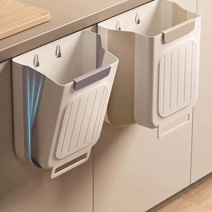 Collapsible Hanging Kitchen Trash Can - Foldable Cabinet Garbage Bin for Countertop and Bathroom (11L)